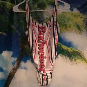 1998 Vintage Budweiser One-Piece Swimsuit *New* Condition Size 7/8 - runs small-